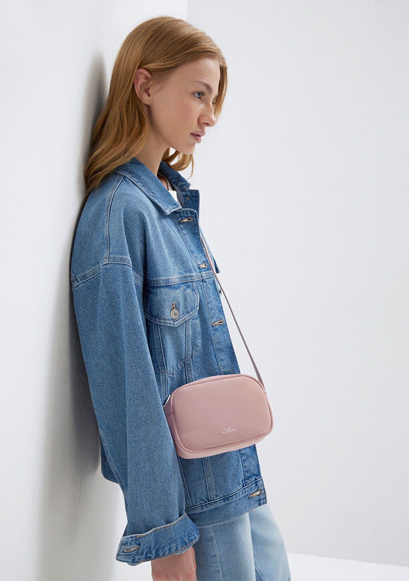 Mavi ÇAPRAZ ÇANTA Puslu Pembe Pembe Kadın Günlük Çanta M1913806-34009