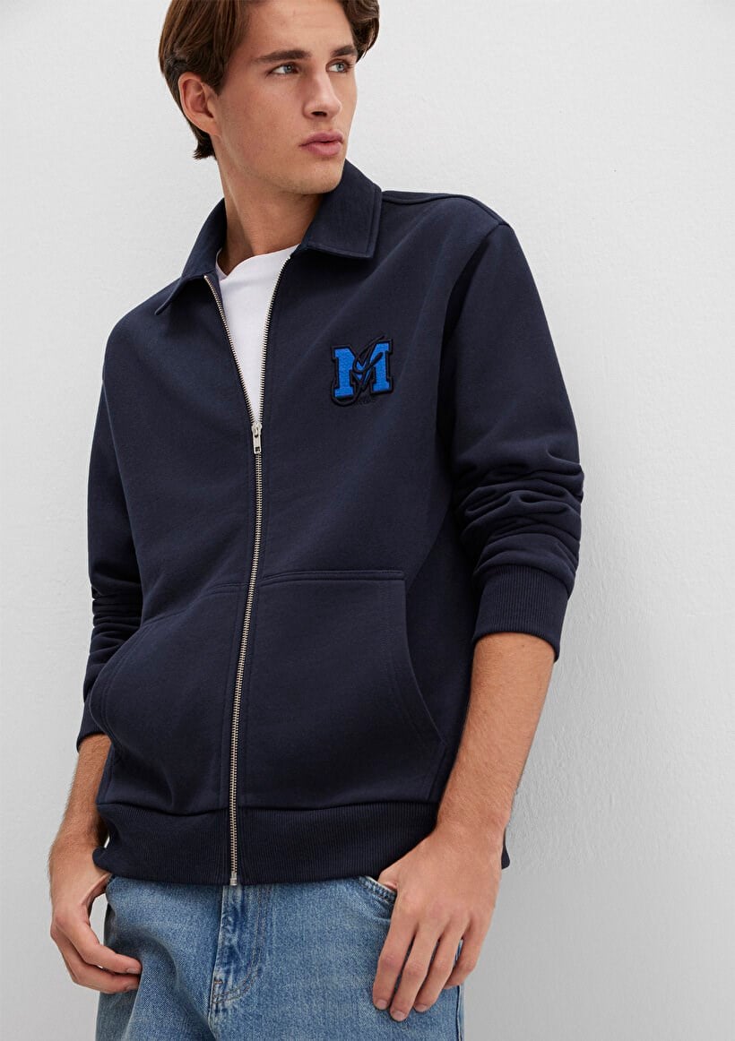 Mavi FERMUARLI CEPLİ SWEATSHIRT Gece Lacivert Lacivert Erkek Sweatshirt