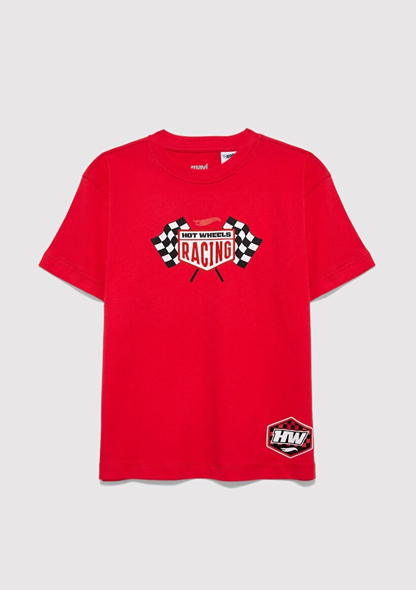 Mavi HOT WHEELS BASKILI TİŞÖRT Koyu Kırmızı Kırmızı Erkek Çocuk T-Shirt