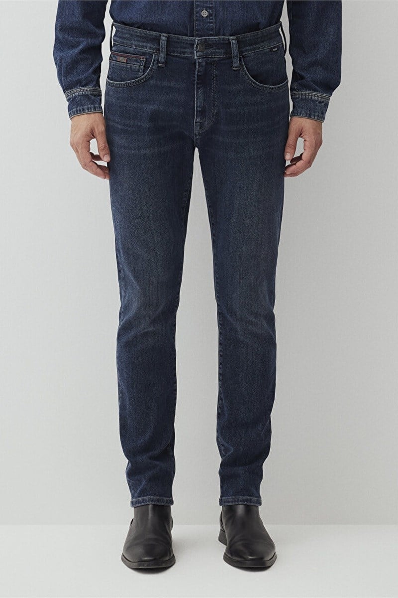 Mavi JAKE Faded indigo Mavi Black Denim Erkek Kot Pantolon
