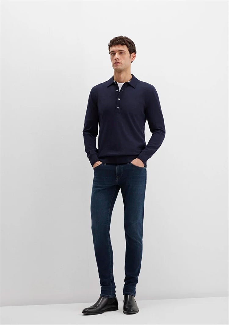 Mavi JAMES Lux Black Puslu Koyu Mavi Denim Erkek Kot Pantolon
