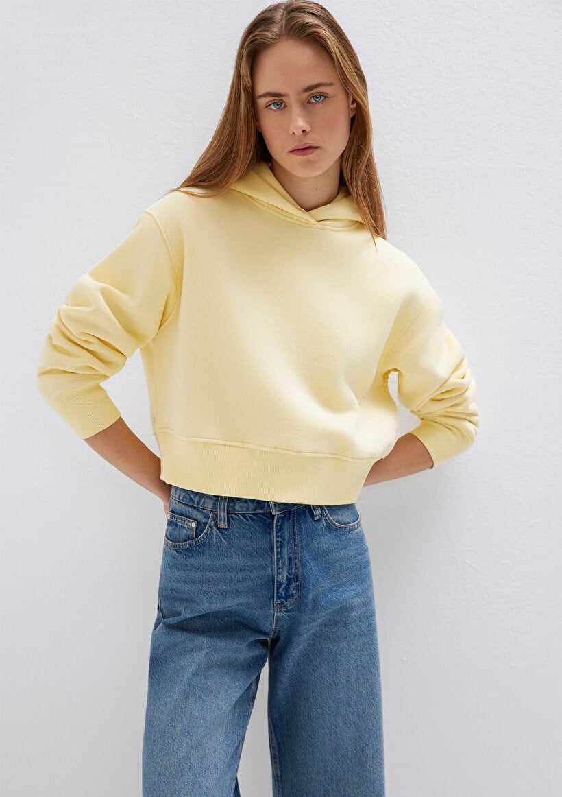 Mavi KAPiSONLU SWEATSHiRT Koyu Krem Sarı Kadın Sweatshirt