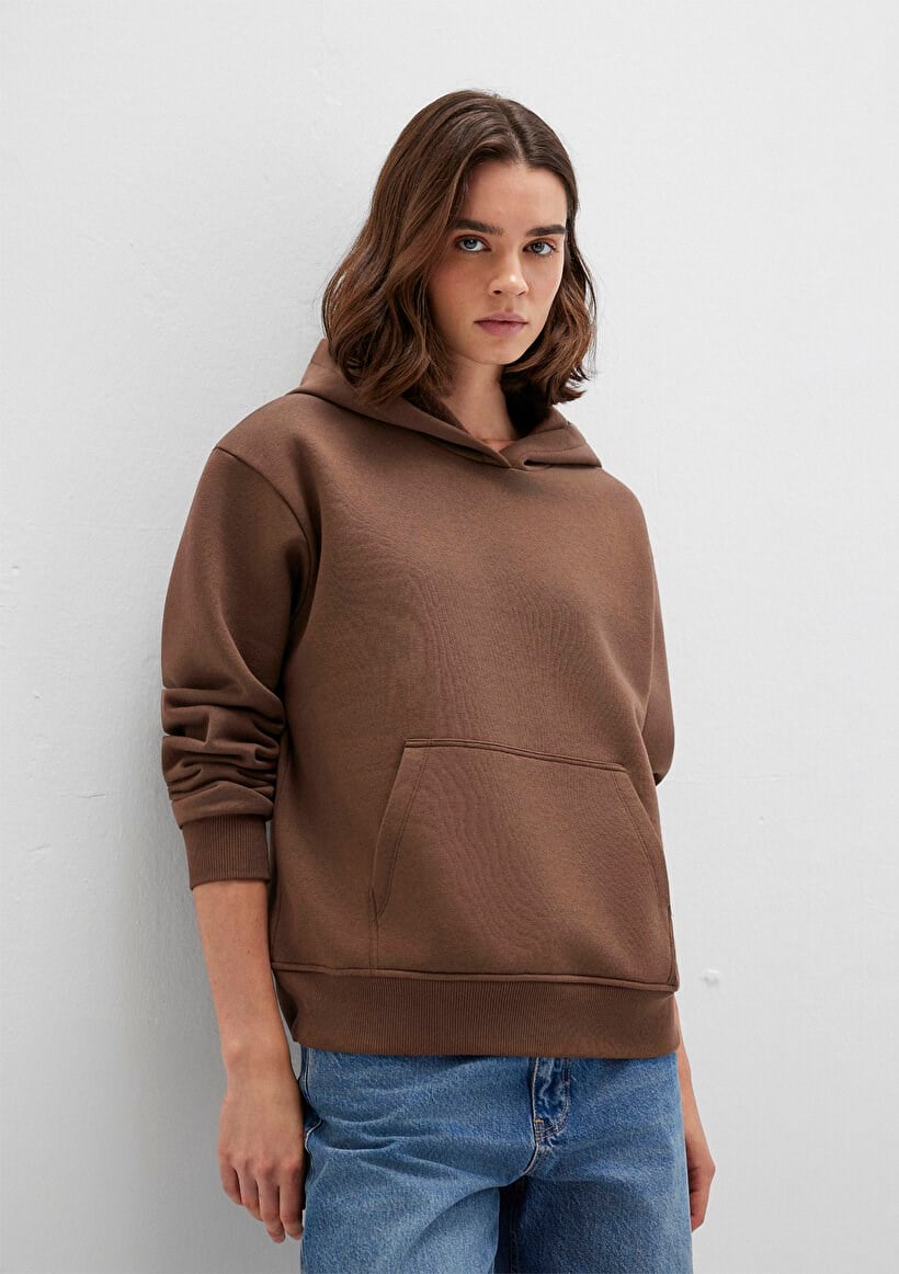 Mavi KAPiSONLU SWEATSHiRT Toprak Kahve Kahverengi Kadın Sweatshirt