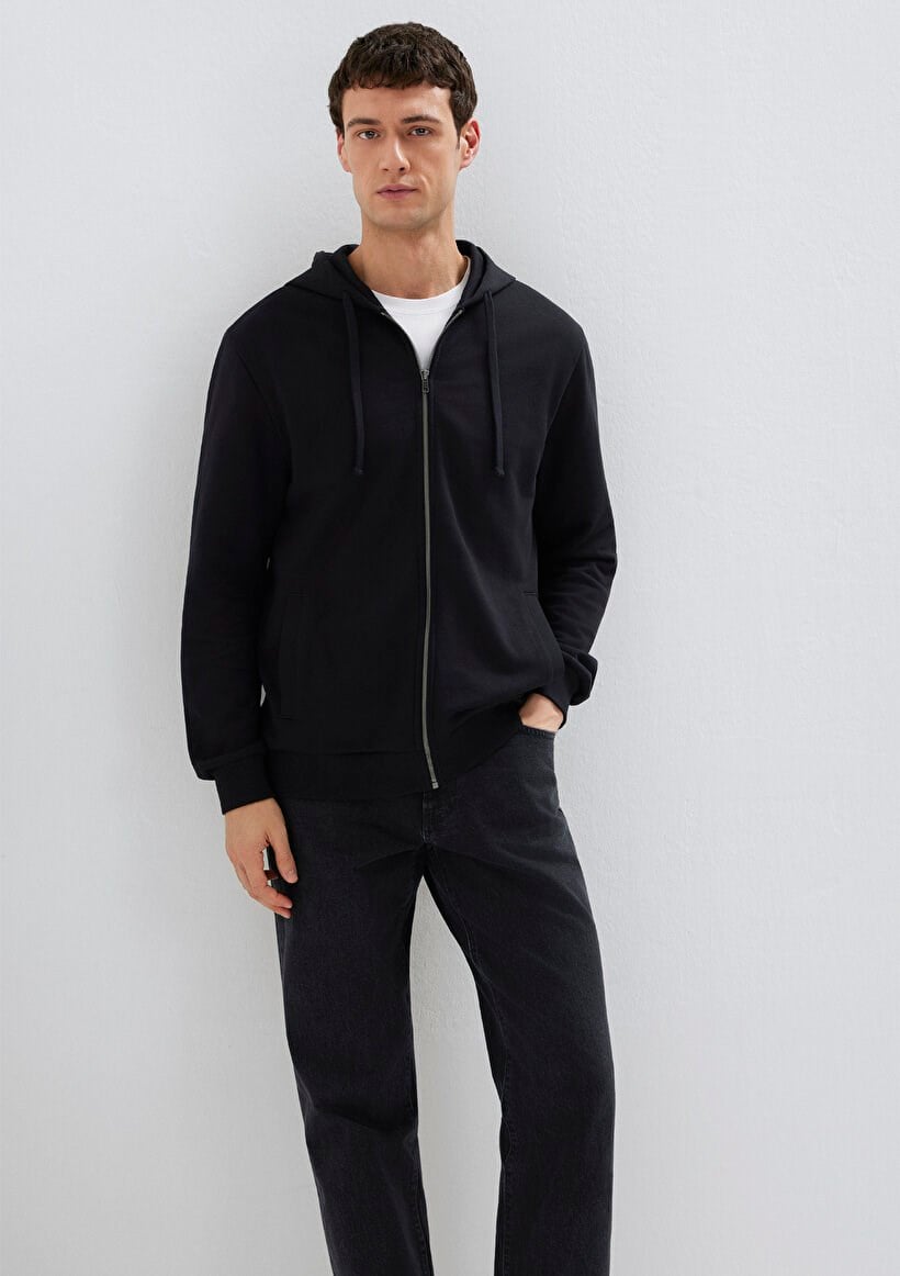 Mavi KAPÜŞONLU FULL ZIP SWEATSHIRT Siyah Siyah Erkek Sweatshirt