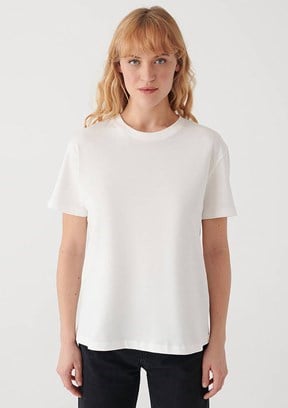 Mavi KISA KOLLU BASIC TİŞÖRT Kırık Beyaz Beyaz Kadın T-Shirt