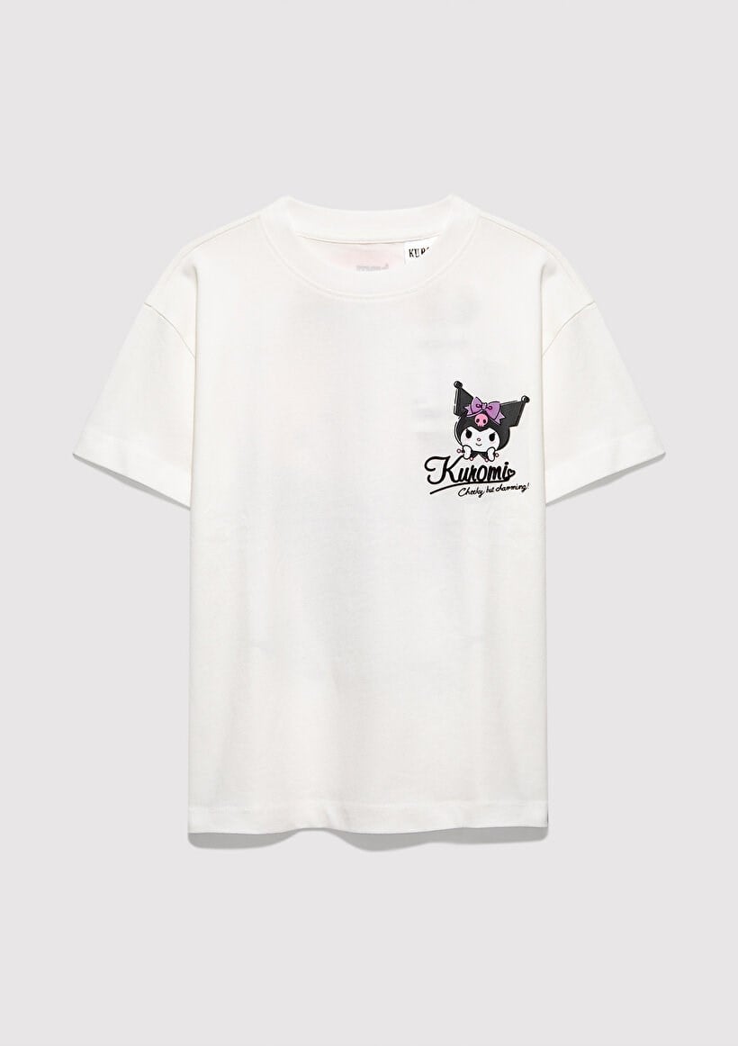 Mavi KUROMI BASKILI TİŞÖRT Kırık Beyaz Kırık Beyaz Kız Çocuk T-Shirt