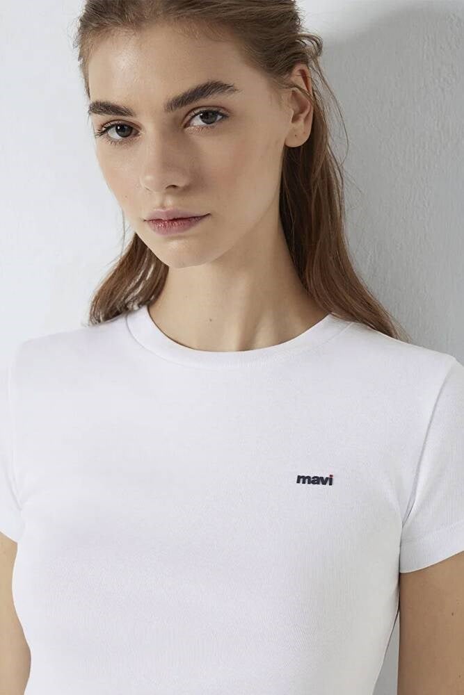 Mavi LOGO BASKILI T-SHIRT Beyaz Beyaz Kadın T-Shirt