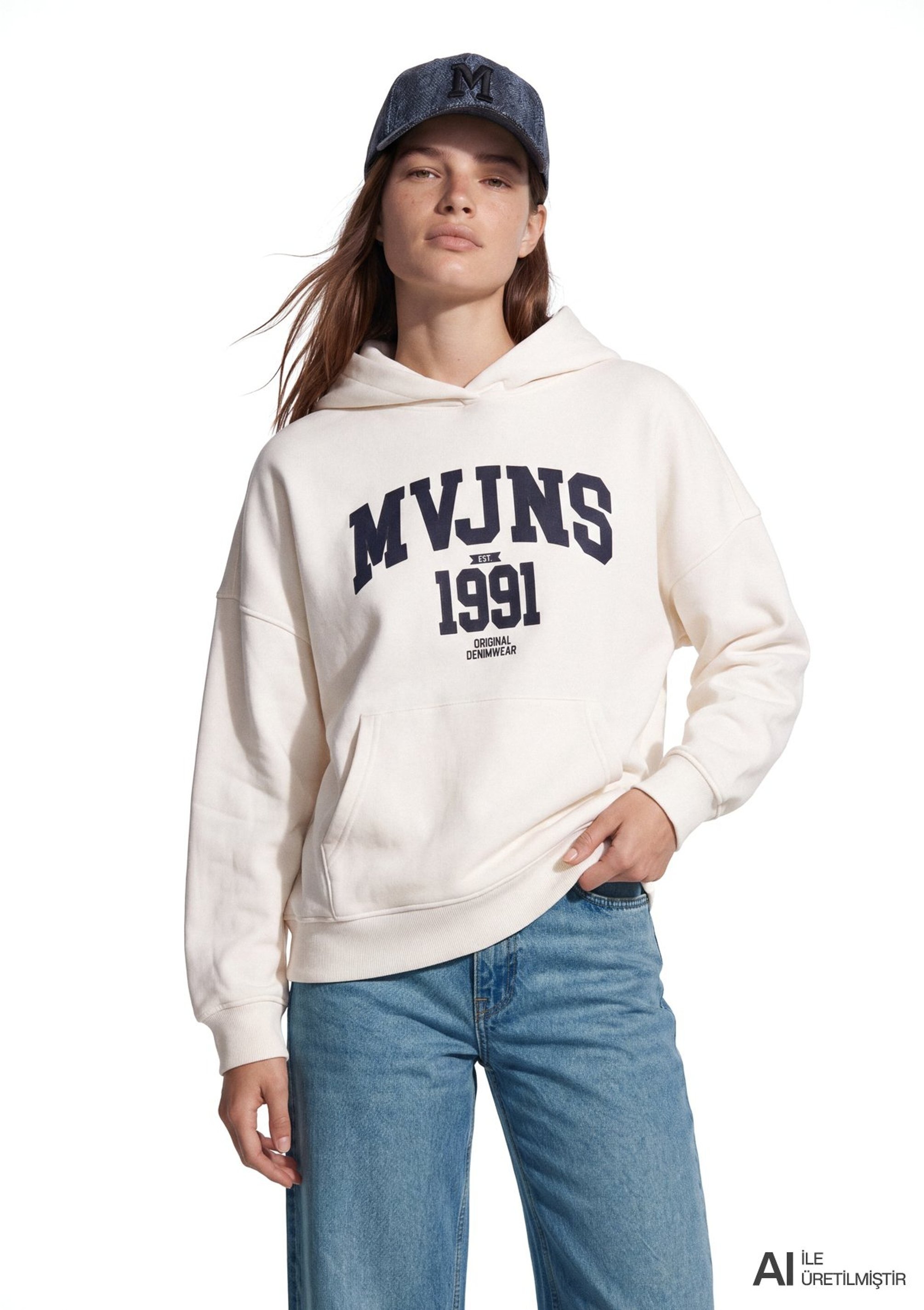 Mavi LOGO SWEATSHIRT Hindistan Cevizi Kırık Beyaz Kadın Sweatshirt M1S20141-80194