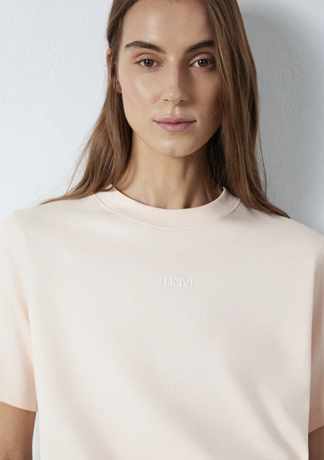 Mavi LOGO T-SHIRT Pearl Blush Mavi Kadın T-Shirt