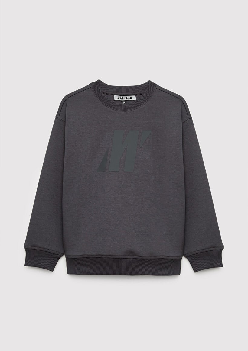 Mavi M LOGO GRAFİK SWEATSHİRT Koyu Gri Antrasit Erkek Çocuk Sweatshirt
