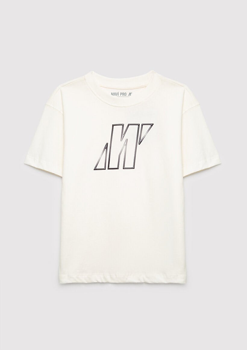 Mavi M LOGO GRAFİK TİŞÖRT Kırık Beyaz Kırık Beyaz Erkek Çocuk T-Shirt