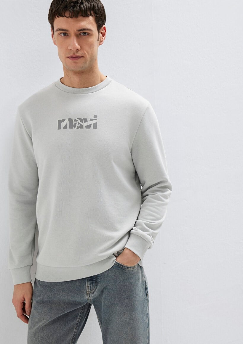 Mavi MAVi BASKiLi SWEATSHiRT Acik Gri Gri Erkek Sweatshirt
