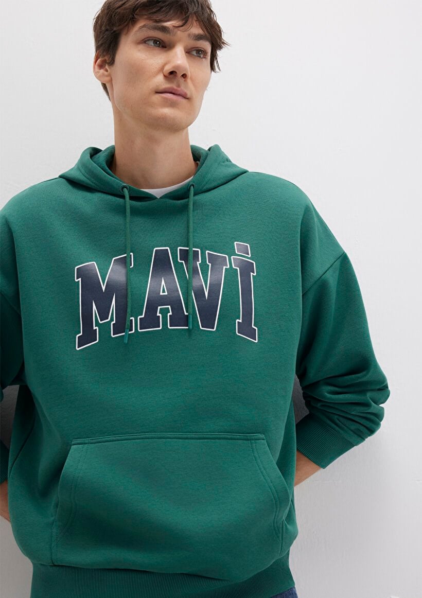 Mavi MAVİ BASKILI SWEATSHIRT   Zümrüt Yeşil Yeşil Erkek Sweatshirt