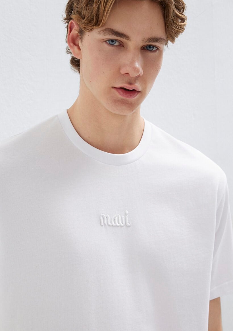 Mavi MAVİ BASKILI TİŞÖRT Beyaz Beyaz Erkek T-Shirt
