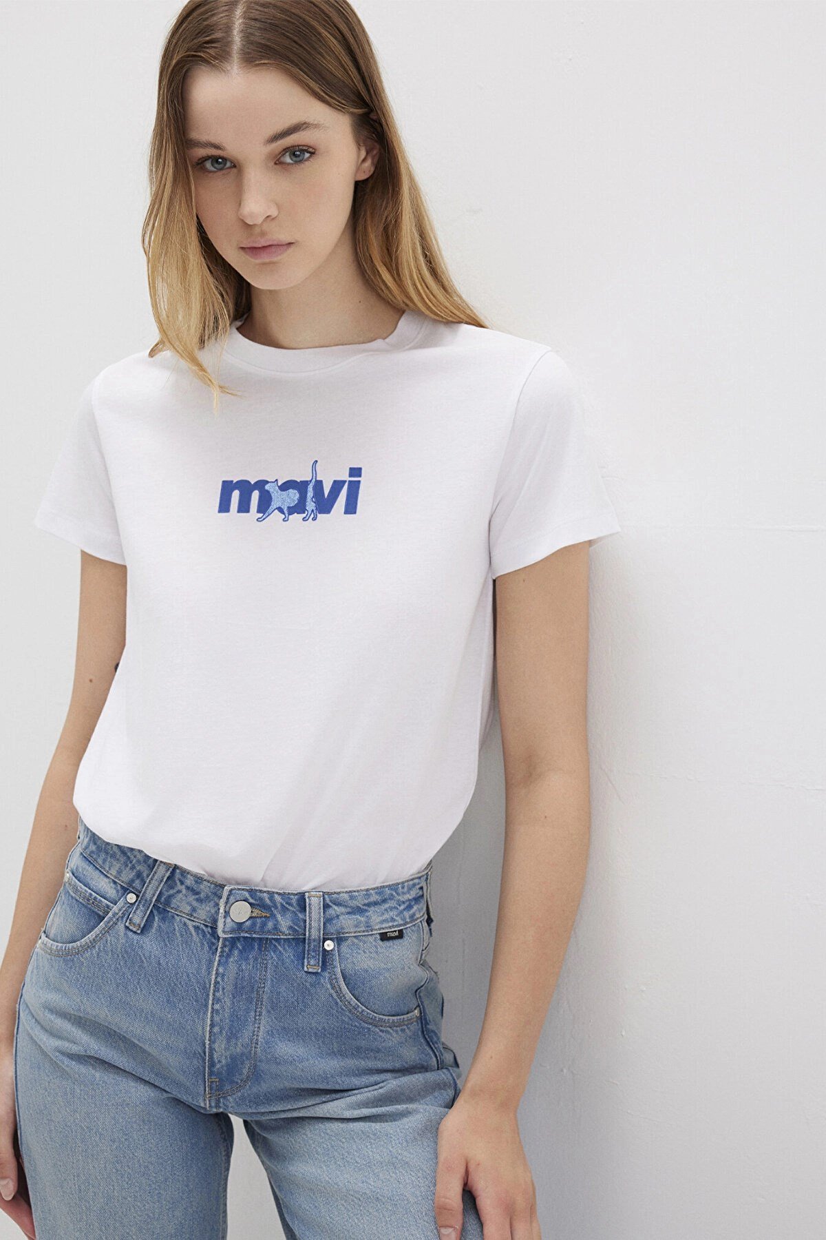 Mavi MAVİ BASKILI TİŞÖRT Beyaz Beyaz Kadın T-Shirt