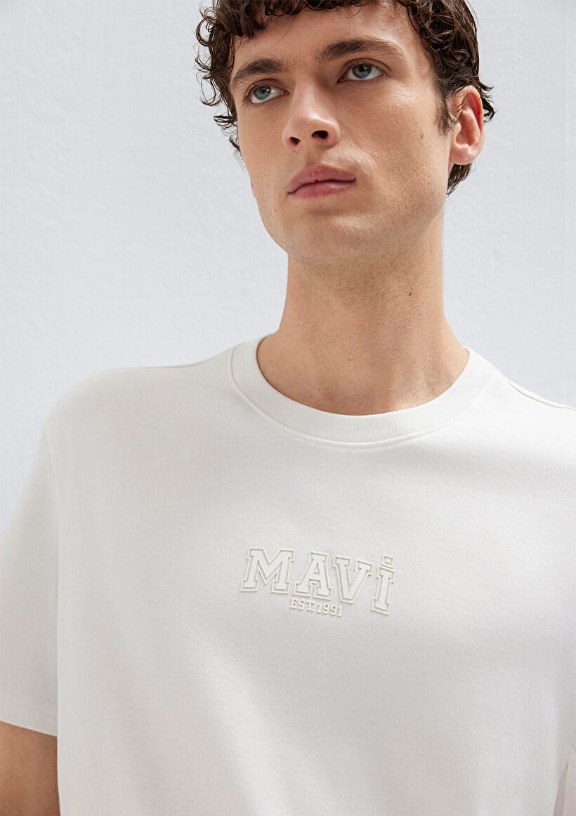 Mavi MAVİ BASKILI TİŞÖRT Kırık Beyaz Kırık Beyaz Erkek T-Shirt