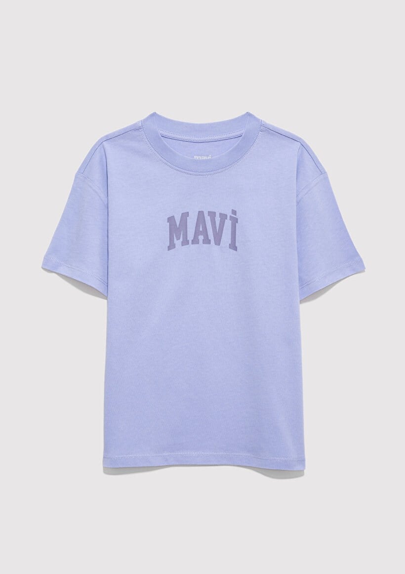 Mavi MAVİ BASKILI TİŞÖRT Menekşe Lila Lila Kız Çocuk T-Shirt