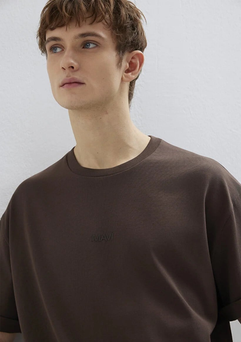 Mavi MAVi BASKiLi TİŞÖRT Seal Brown Kahverengi Erkek T-Shirt