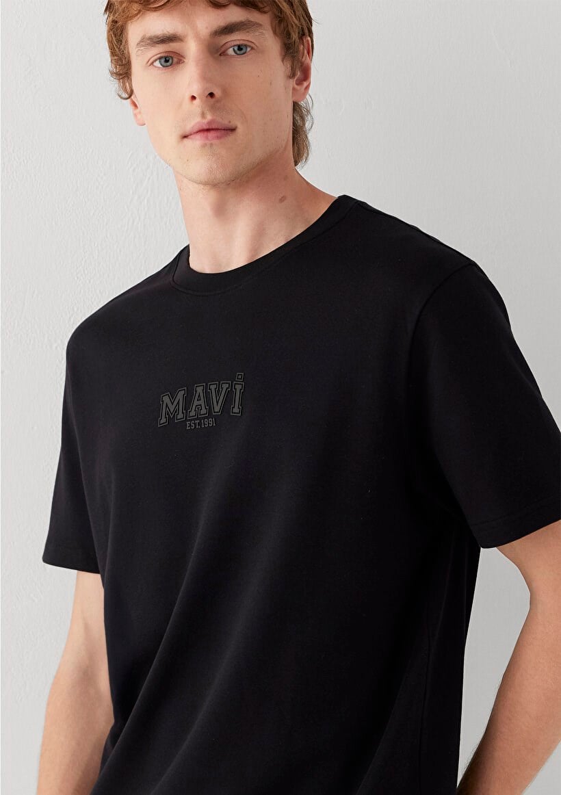 Mavi MAVİ BASKILI TİŞÖRT Siyah Siyah Erkek T-Shirt
