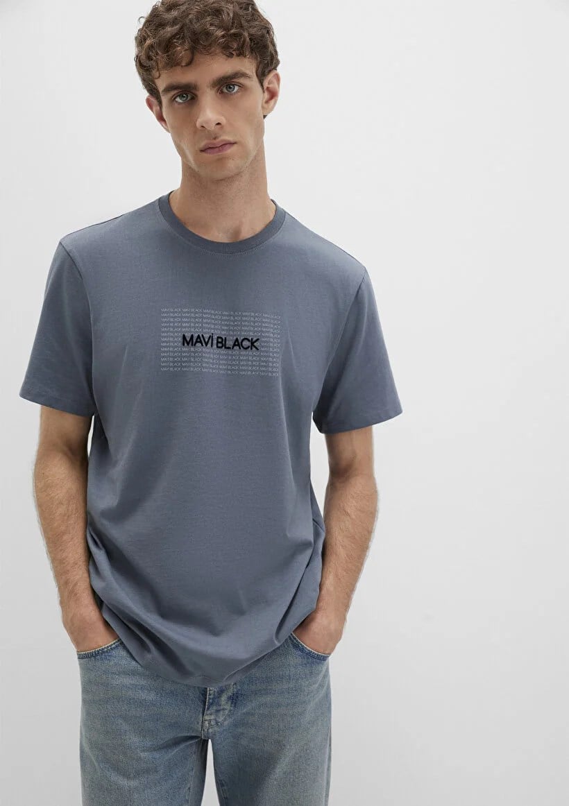 Mavi MAVi BLACK TİŞÖRT Koyu Deniz Mavi Gri Erkek T-Shirt
