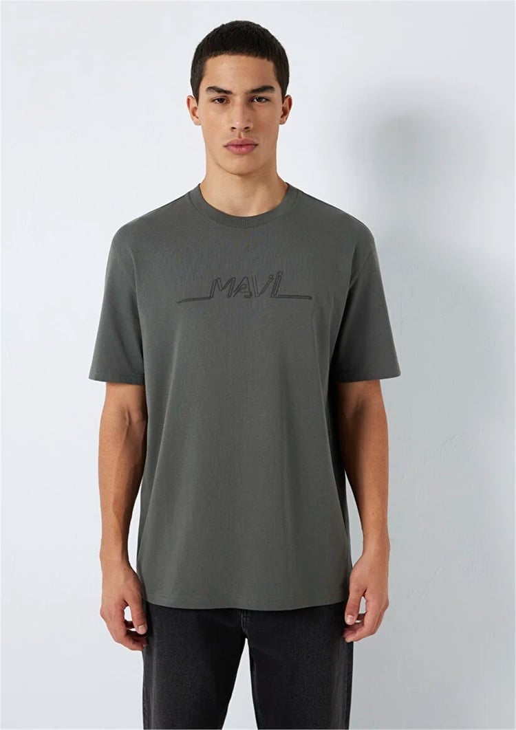 Mavi MAVi KiSA KOL TİŞÖRT Koyu Golge Gri Gri Erkek T-Shirt