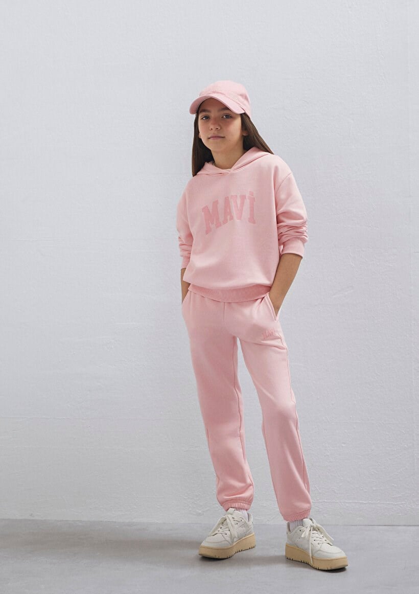 Mavi MAVİ LOGO BASKILI KAPŞONLU SWEATSHIRT Ta Pembe Kız Çocuk Sweatshirt