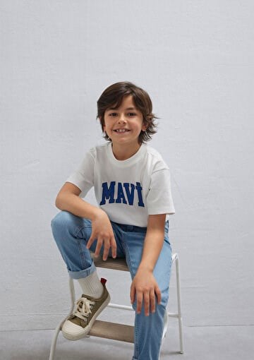 Mavi MAVİ LOGO BASKILI TİŞÖRT Kırık Beyaz Beyaz Erkek Çocuk T-Shirt