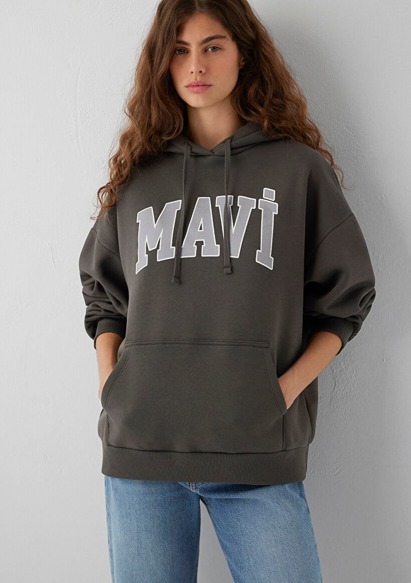Mavi MAVİ LOGO KAPÜŞONLU SWEATSHIRT Yosun Yeşili Haki Kadın Sweatshirt M1600361-71598