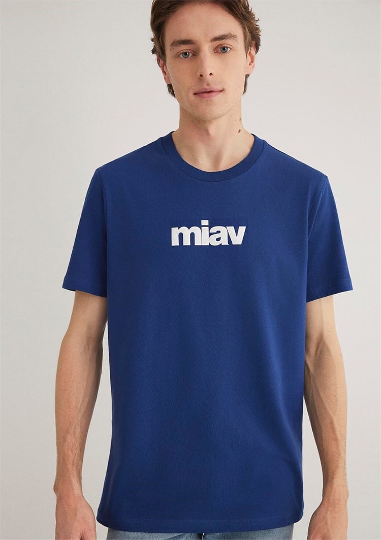 Mavi MİAV BASKILI TİŞÖRT Koyu Saks Mavi Saks Erkek T-Shirt