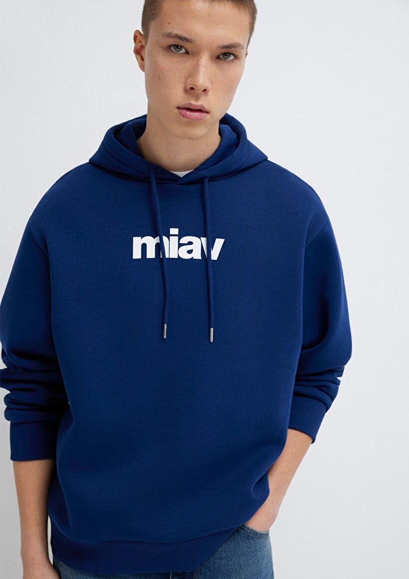 Mavi MiAV KAPÜŞONLU SWEATSHiRT Koyu Saks Mavi Lacivert Erkek Sweatshirt