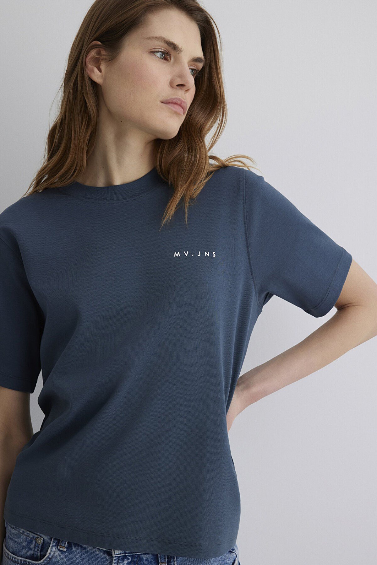Mavi MV BASKiLi TİŞÖRT Koyu Lacivert Lacivert Kadın T-Shirt