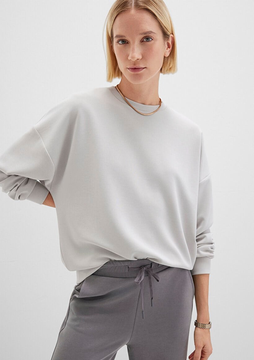 Mavi OVERSiZE SWEATSHiRT Acik Gri Gri Kadın Sweatshirt