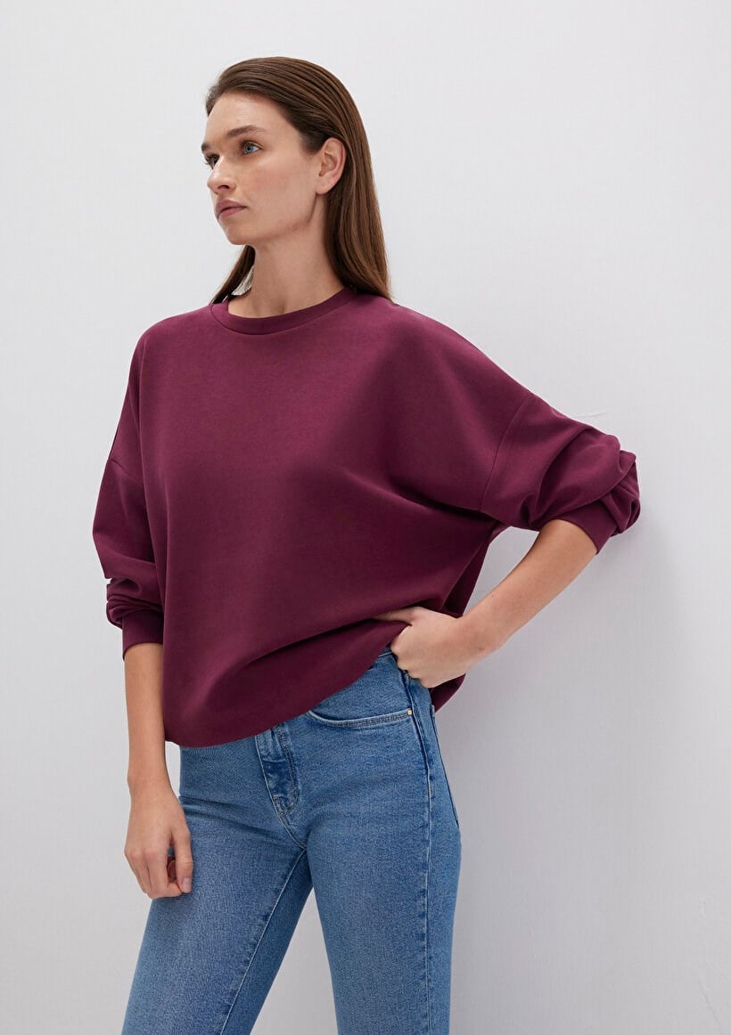 Mavi OVERSiZE SWEATSHiRT KiS Bordosu Bordo Kadın Sweatshirt