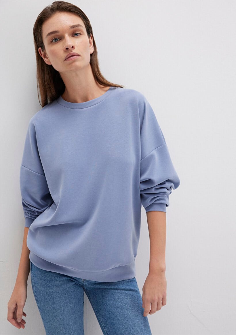 Mavi OVERSiZE SWEATSHiRT Stonewash Lila Kadın Sweatshirt