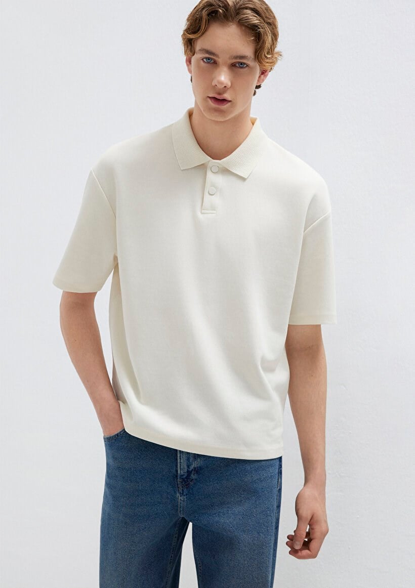 Mavi POLO YAKA TİŞÖRT Vanilya Beyaz Beyaz Erkek T-Shirt