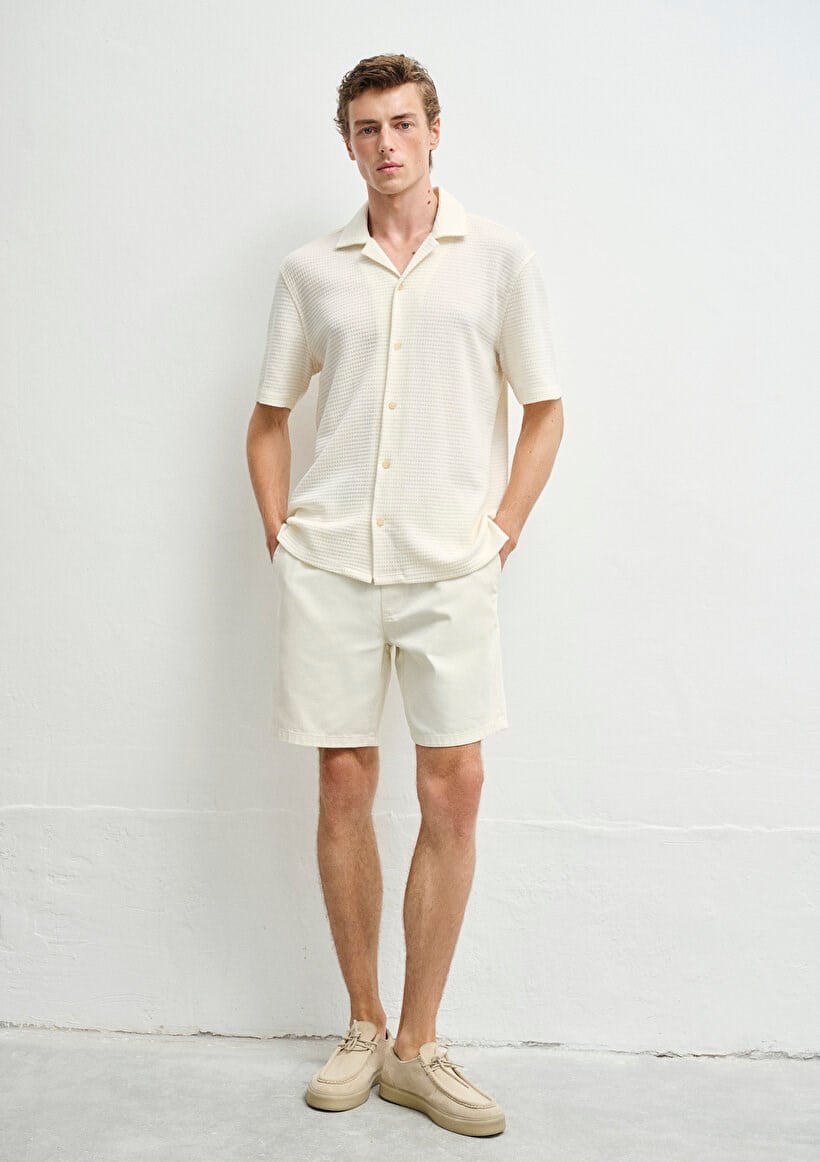 Mavi SAMOS Off White Denim Kırık Beyaz Erkek Şort