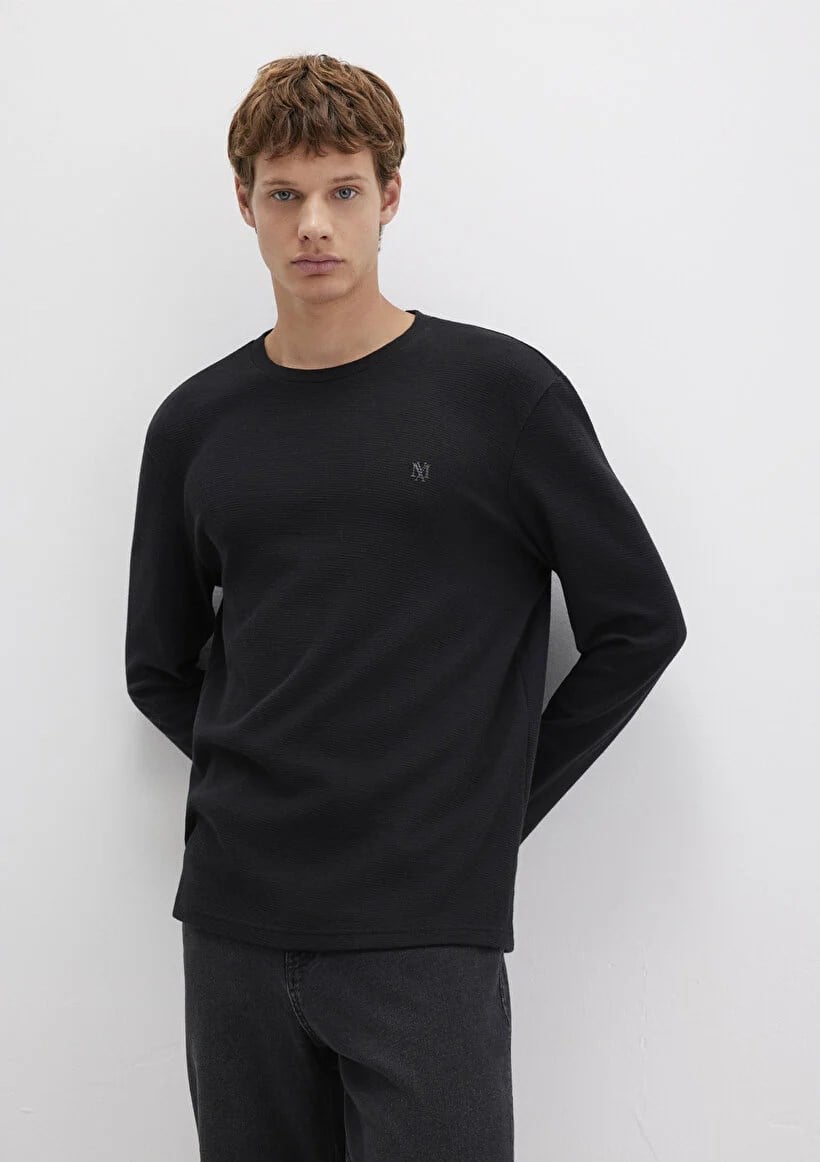 Mavi UZUN KOL PENYE Siyah Siyah Erkek T-Shirt