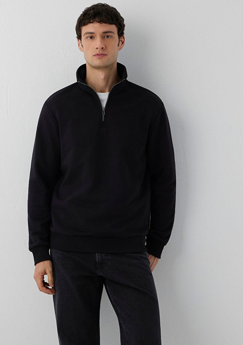 Mavi YARIM FERMUARLI SWEATSHIRT Siyah Siyah Erkek Sweatshirt