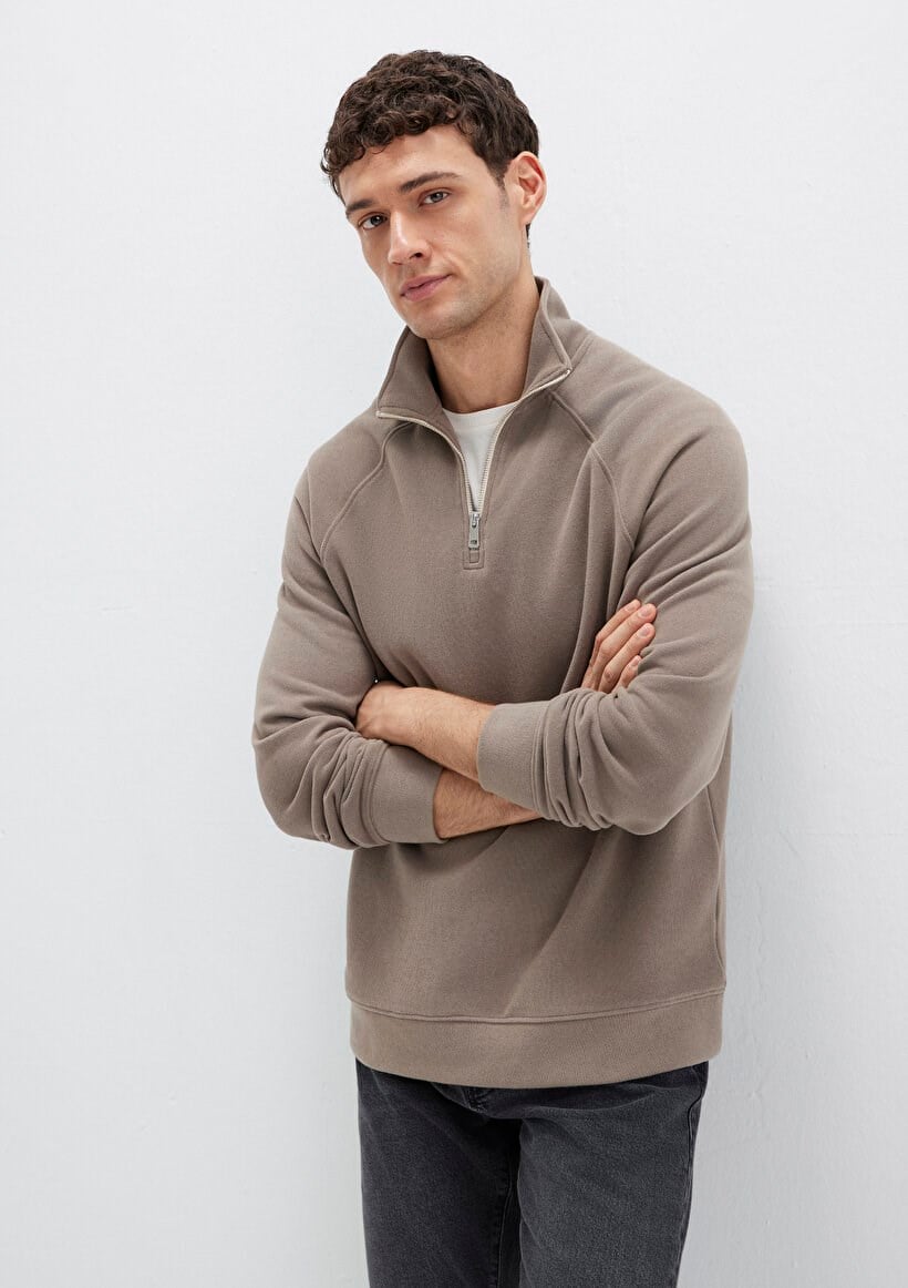 Mavi YARiM FERMUARLi SWEATSHiRT Walnut Kahverengi Erkek Sweatshirt