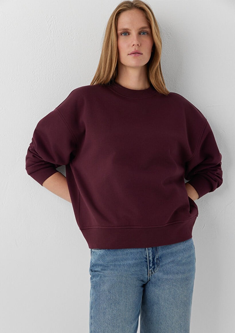 Mavi YUVARLAK YAKA BASIC SWEATSHIRT Koyu bordo Bordo Kadın Sweatshirt M1S10576-70422