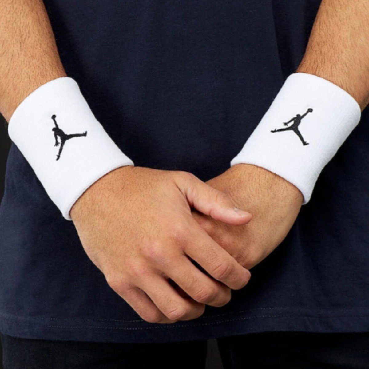 Nike JORDAN JUMPMAN WRISTBANDS 2 PK WHITE/BLACK OSFM Beyaz Sporcu Bilekliği