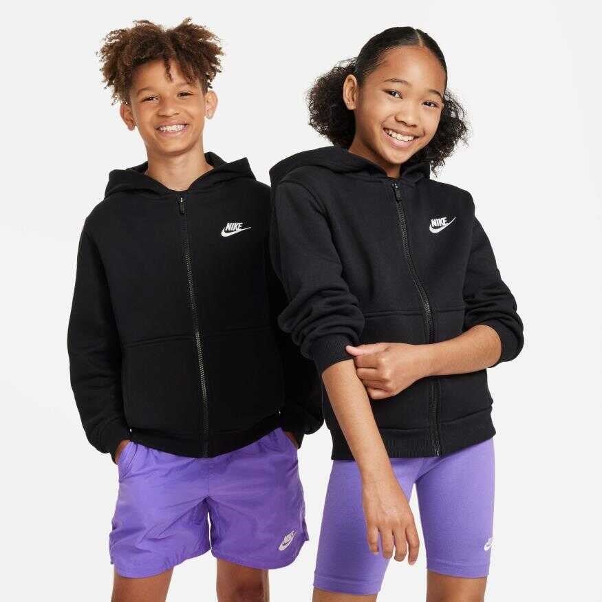 Nike K NSW CLUB FLC HD FZ LS LBR Siyah Erkek Çocuk Sweatshirt
