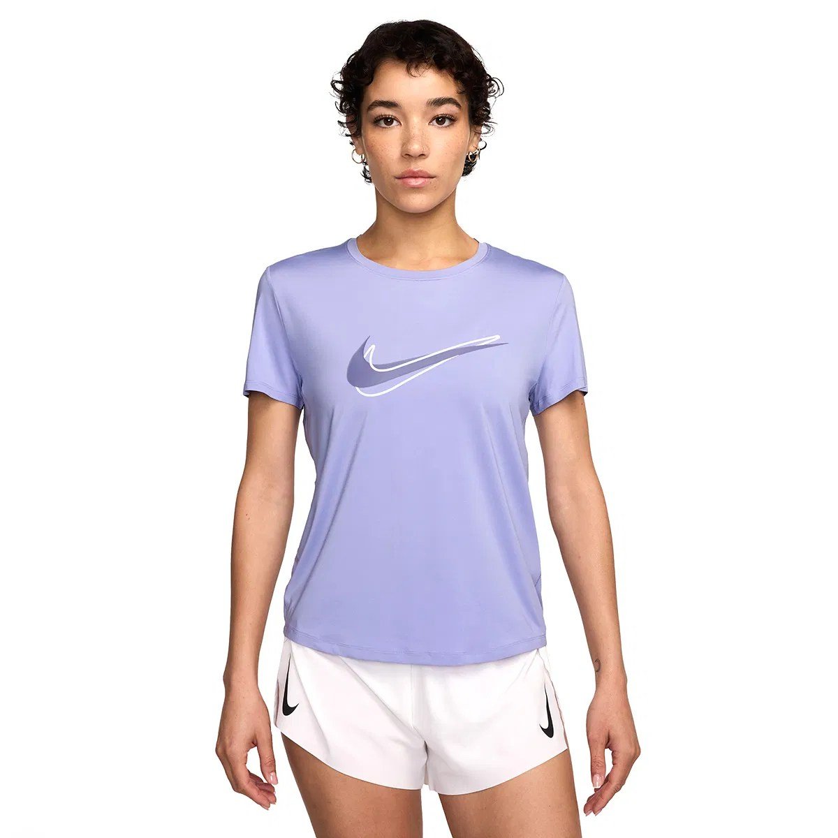 Nike W NK ONE SWSH HBR DF SS TOP Lila Kadın T-Shirt HJ2204-533