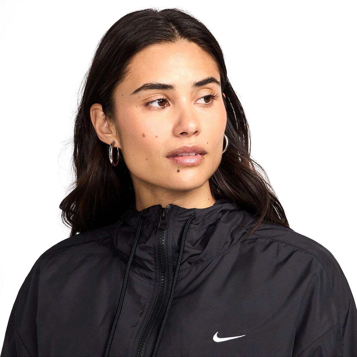 Nike W NSW ESSNTL UV WVN JKT HD Siyah Kadın Ceket
