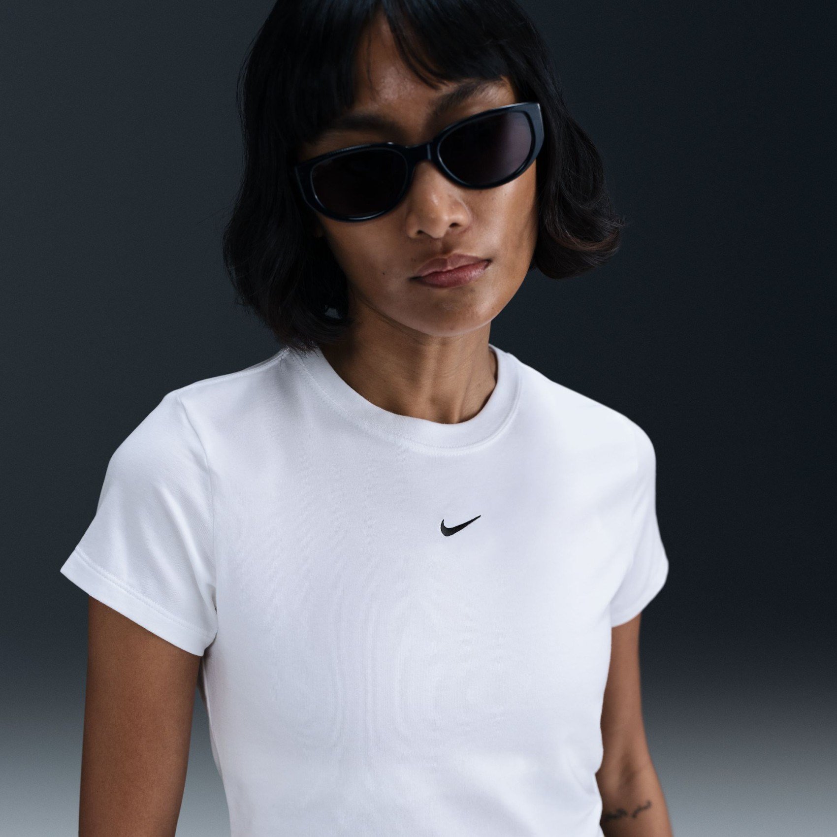 Nike W NSW NK CHLL KNT CRP Beyaz Kadın T-Shirt