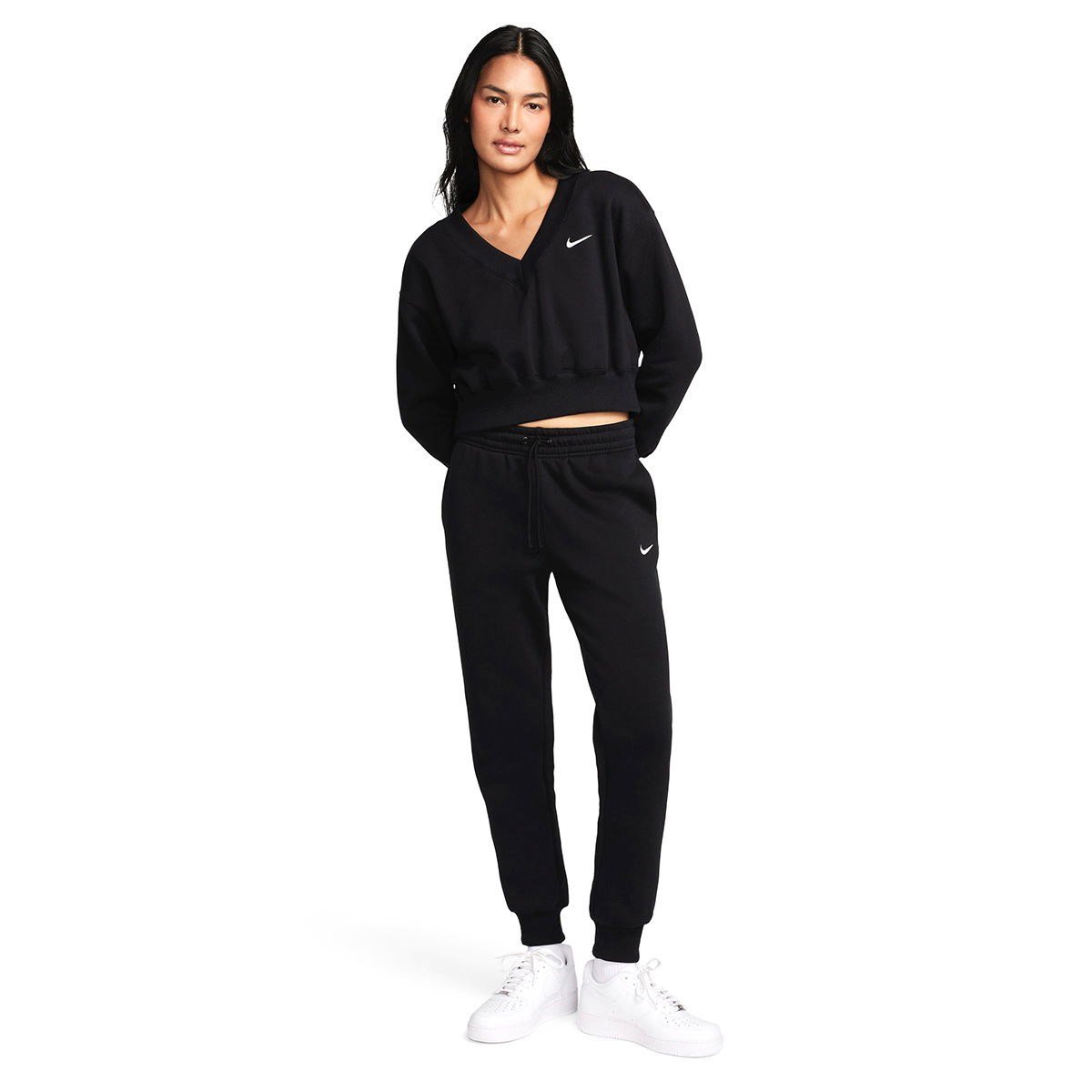 Nike W NSW PHNX FLC MR PANT STD Siyah Kadın Eşofman Alt
