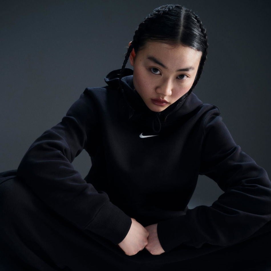 Nike W NSW PHNX FLC STD PO HOODIE Siyah Kadın Sweatshirt
