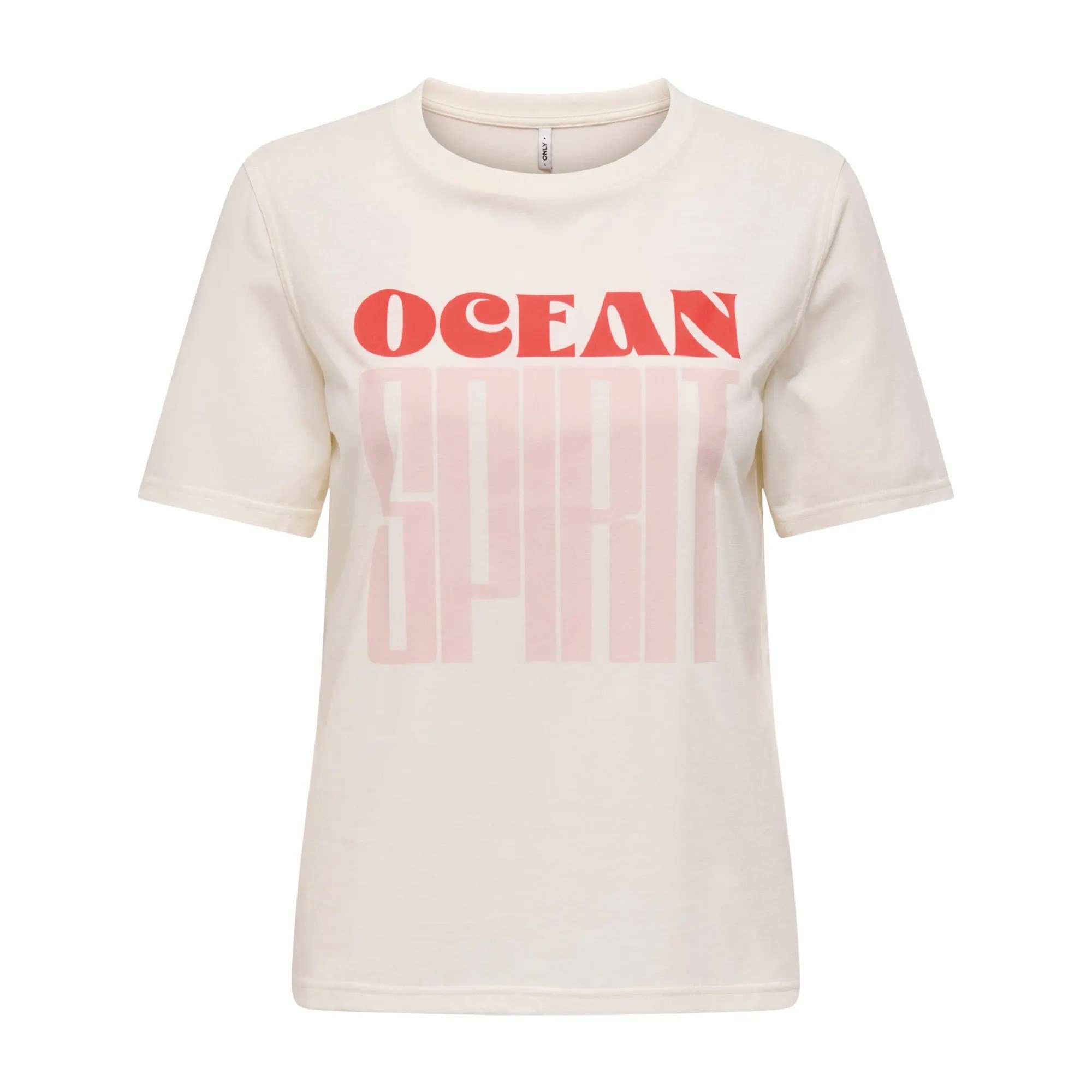 Only ONLABELONE S/S WORD TOP BOX JRS Beyaz Kadın T-Shirt