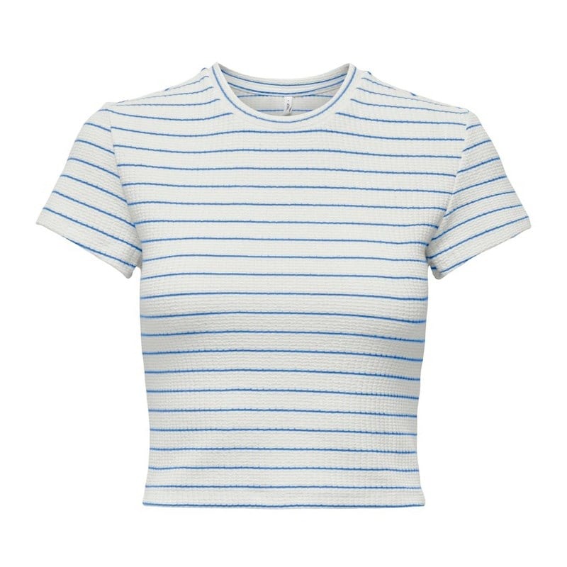 Only ONLANITS S/S O-NECK CROPPED TOP JRS Mavi Kadın T-Shirt