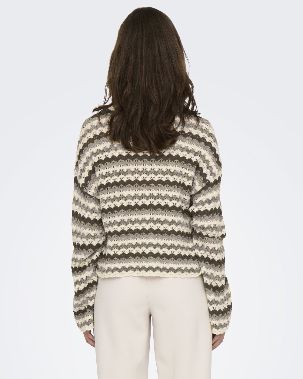 Only ONLASA LS O-NECK KNT NOOS Bej Kadın Kazak